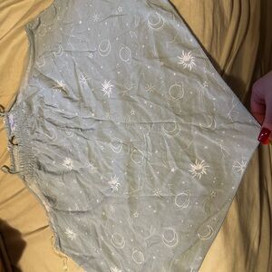 No Boundaries Blue Tank Top with White Patterns